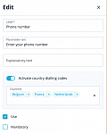 Advanced phone number field for form registration