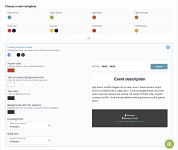 Customize your event website with your colours & font
